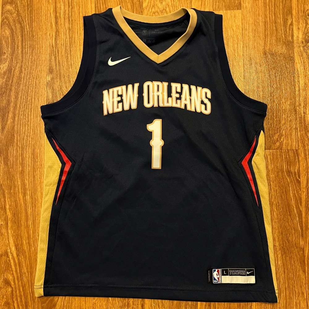 Nike Basketball Zion Williamson Jersey Men L Navy New Orleans Pelicans Swingman